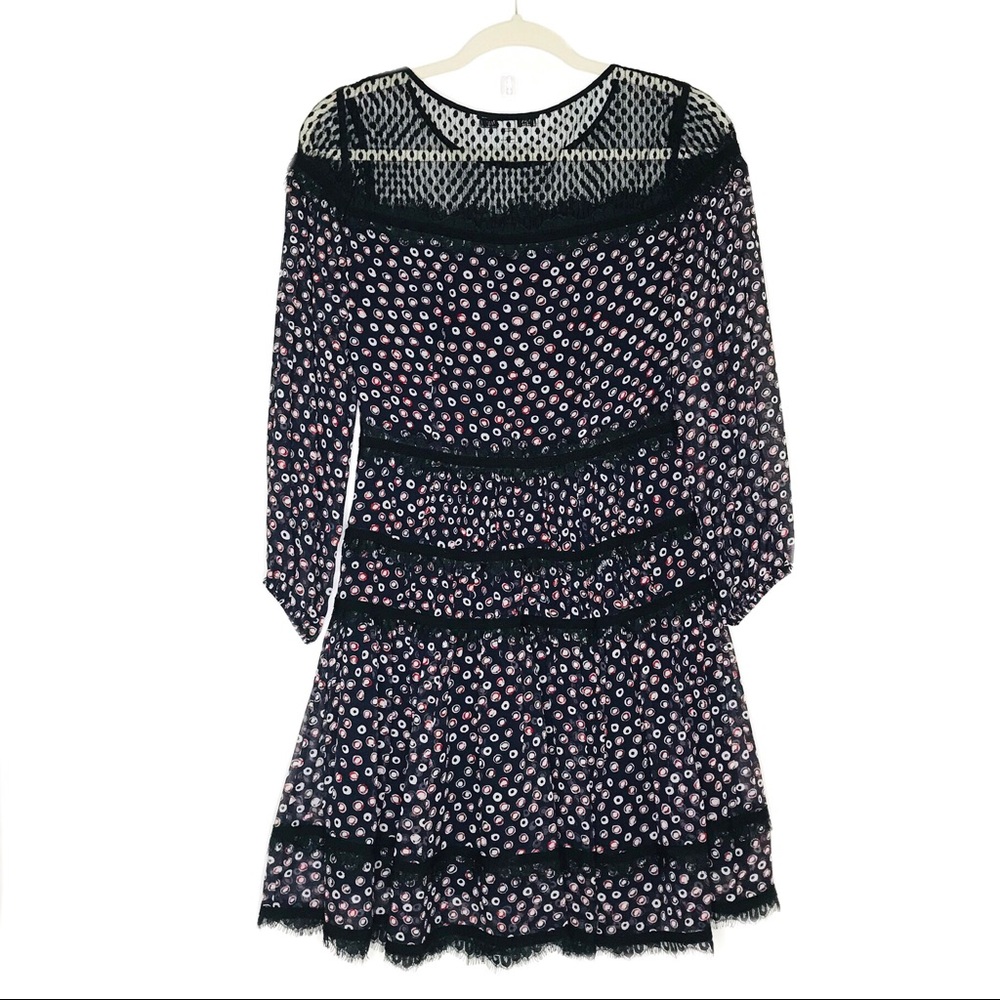 DVF Jamie A-line Silk Dress Lace Details